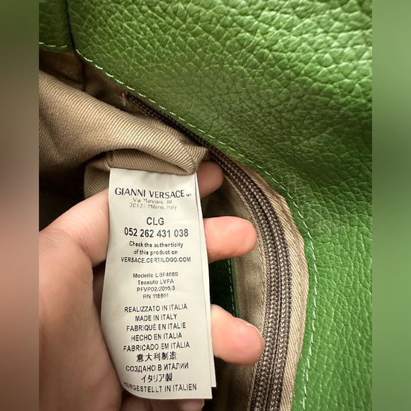 Authentic Versace Collection Convertible Green Leather Bag with Gold Hardware - Picture 10 of 16